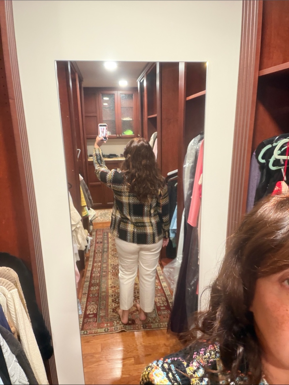 Central Park West Tweed Double-Breasted Plaid Jacket - Black & Yellow - Picture 3 of 3